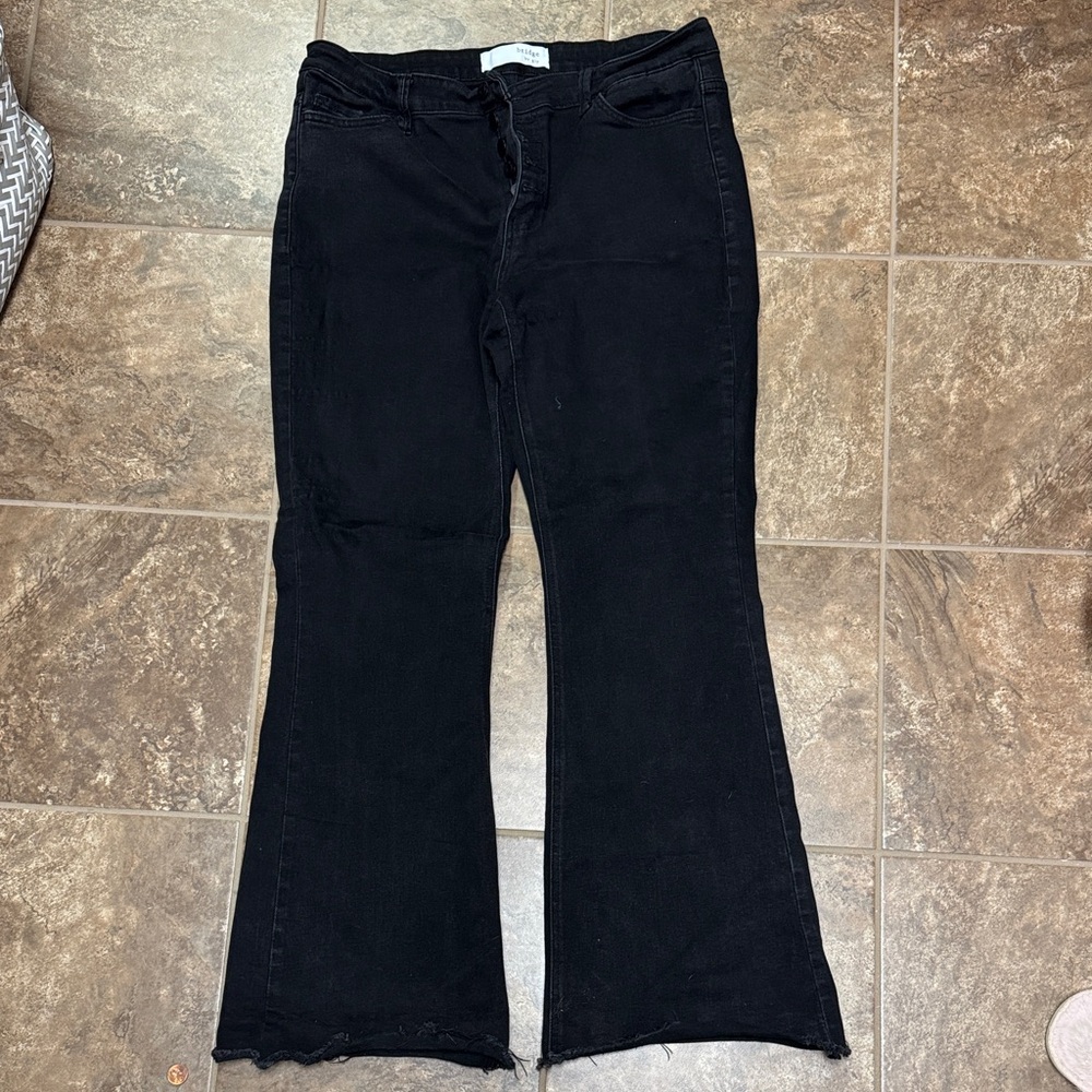 Black flare boot cut black jeans, Bridge by Gly brand. From BUCKLE store